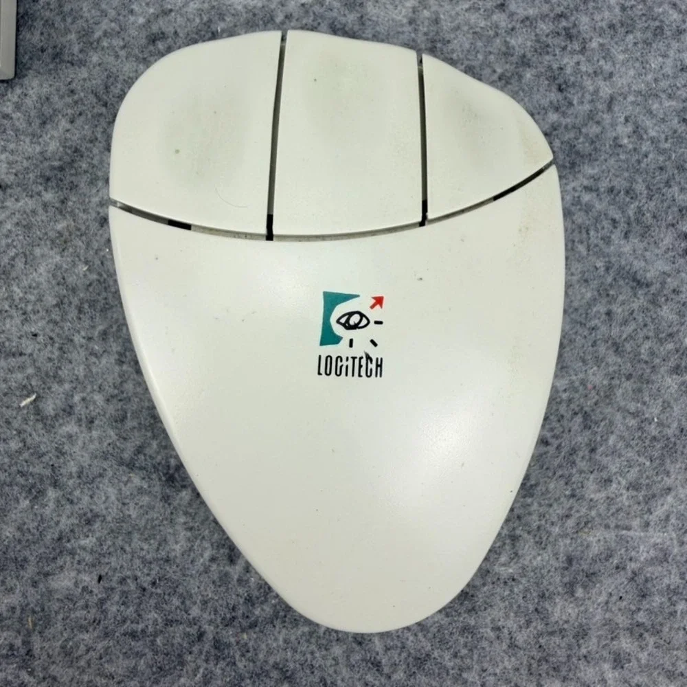 Vintage Logitech MouseMan Cordless Mouse Model 1163 Box Receiver Software Disk